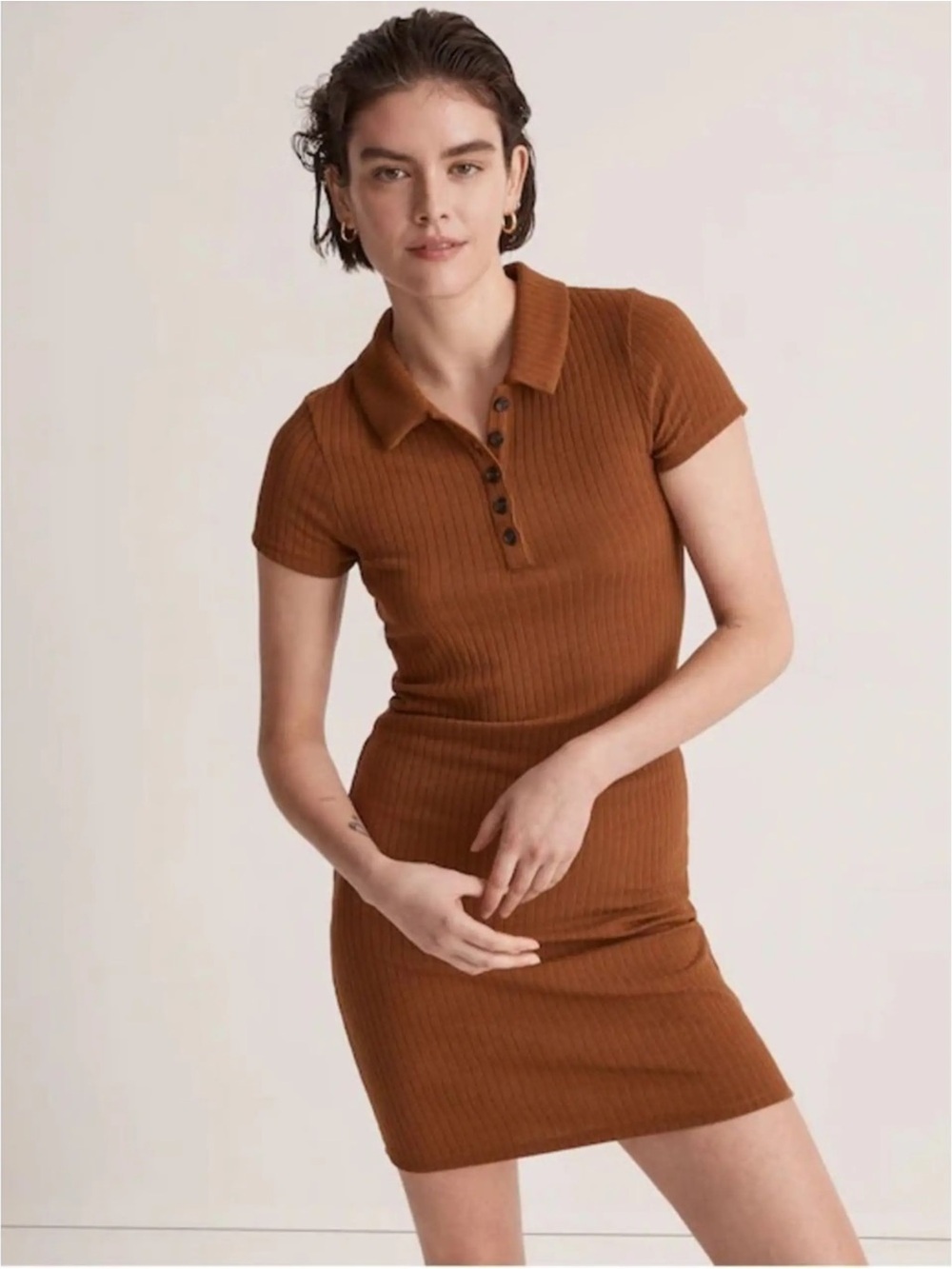 LIKE NEW Madewell Ribbed Knit Polo Dress
